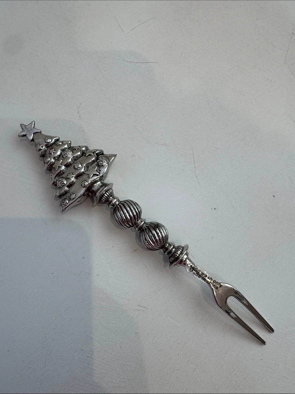Christmas Tree Serving Fork, Sandcast Aluminum